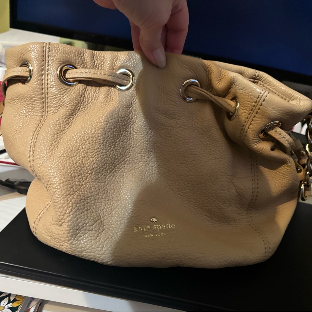 Kate Spade Beige Leather Hobo Bag